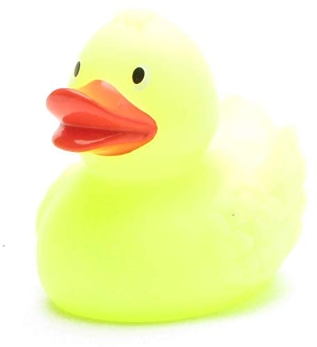Duckshop Glow in the Dark Badeente - gelb I Quietscheente I L: 7,5 cm