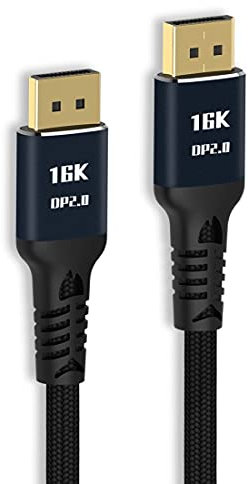 chenyang Cable CY DisplayPort DP 2.0, DP macho a DP macho (15360 x 8640) 16K 10K 8K 4K 60Hz 120Hz 144Hz Ultra-HD Cable para PC portátil TV