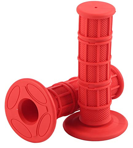 Puños Bicicleta Montaña, 22mm 7/8 Pulgadas Universal Motocicleta Manillar Grips Protector Antideslizante Goma Motocross Gel Extremos Empuñadura BMX Accesorios para Bici Plegable Scooter (Rojo)