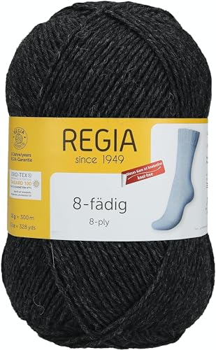 Schachenmayr Regia 8-Fädig, 150G anthrazit meliert Handstrickgarne