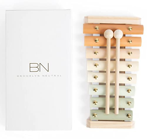 Brooklyn Neutral Xylophone, Montessori Musical Toy for Toddlers and Young Kids with a Modern Boho Aesthetic, Perfect in a Nursery, Playroom or as a Gender Neutral Baby and Birthday Gift