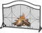 GYMAX Kaminschutzgitter Funkenschutz aus Metall Ofenschutzgitter Kamingitter Funkenschutzgitter Kaminfunkenschutz Feuerschutzgitter 112 x 32 x 83 cm