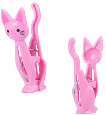 Veemoon 4 Mollette per Bucato A Forma di Gatto Design Antiaderente Ed Ergonomico per Conservare Sale Fiocchi Davena Utilità per Il Bucato Domestico Casuali E Luminose