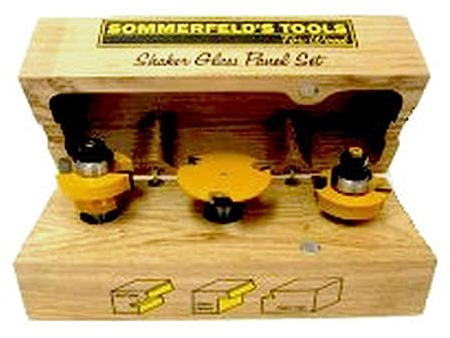 Sommerfeld's 3 Piece Shaker Glass Panel Door Set 1/2-Inch Shank For Securing Glass to Cabinet Doors