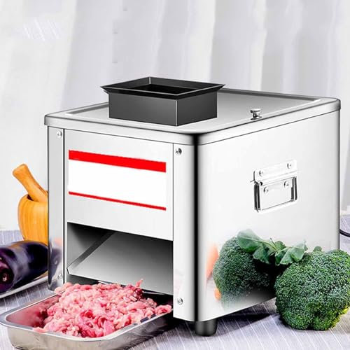 PixCy 850w Cortafiambres Eléctrica, Hoja De Acero Inoxidable Cortafiambres Profesional, Espesor 2.0-21mm Cortadora De Fiambres Ajustable para Carne, Fiambres, Rosbif, Verduras,110V-7.0MM