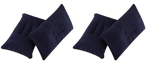 BLASHRD 4Pcs Aufblasbare Sitzkissen-Reisekissen-Schlaf-Schlafkopf-UnterstüTzung im Tiefblauen 38 X 24Cm Auto