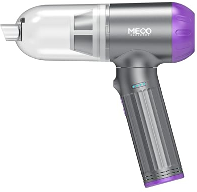 MECO ELEVERDE 4 en 1 Aspirateur Voiture Puissant sans Fil, 18KPA Mini Aspirateur à Main Souffleur Air Comprimé avec Moteur sans Balai et Lumières LED pour Voiture, Maison, PC Bureau (Violet)