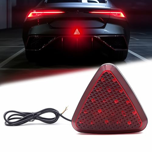 NWpangu Car Rear Brake Light LED High Position 3rd Brake Stop Light Flash Warning Light, Red Shell, 3 Lighting Modes.