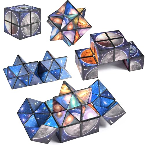 AsyinXson Sternenwürfel Zauberwürfel Set, Zaubersternwürfel, 2 in 1 Zauberwürfel, Transforming Cubes, Lernspiel Geschenke, für Kinder und Erwachsene