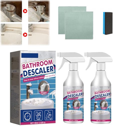 Luckydogs Multipurpose Bathroom Foam Cleaner, Luckydogs Bathroom Descaler Cleaner, Bathroom Descaler, Stubborn Stains Cleaner, 60ml Bathroom Foam Cleaner Spray(2)