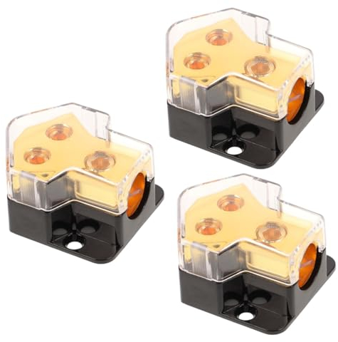 MERRYHAPY 3st Eins-Punkt- -anschlussdose Batterieverteilerblock Verstärker-Verteilerblock Audio-stromverteilerblock Kfz-Verteilerblock 2-Wege-Verteilerblock Für Car-Audio Kunststoff