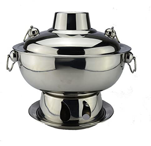 Generisch Chinesischer Kupfer-Hot Pot, Kupfertopf mit Holzkohle, verdickter Kupfer-Hot Pot für den Haushalt, altes Peking-Shabu-Shabu für (36 cm)