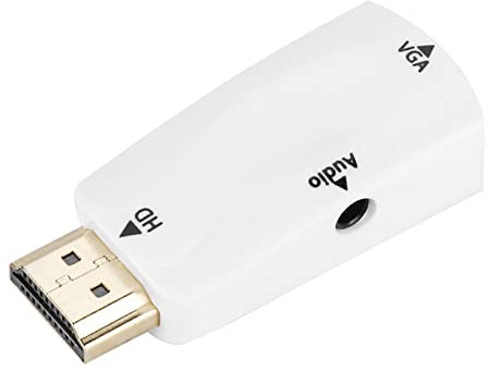 ZAICOLER Hdmi Hembra A Vga Hembra, Convertidor Hdmi A Vga HD 1080P Adaptador Convertidor Hdmi Hembra A Vga Hembra con Cable De Salida De Audio De 3,5 Mm Adaptador Hdmi A Vga (White)