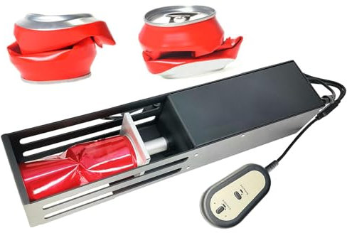 pedenencelia Automatic Can Crushers,Electric Can Crusher For Recycling 12 Oz And 16 Oz Aluminium Metal Cans Crusher Heavy Duty Crusher,Applicable To Beer Cans, Plastic Bottles,black