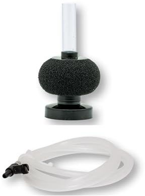 Schwammfilter rund mit Standfuß, 1m Luftschlauch und Regelventil, bis 100 L | für Aquarium, Triops, Fische, Garnelen, Schnecken