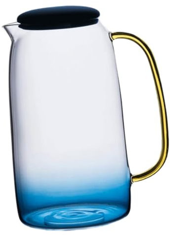 Garneck Jarra De Agua De Vidrio Simple Resistente Al Calor Para Agua o Jugo Con Tapa Para Uso El Hogar