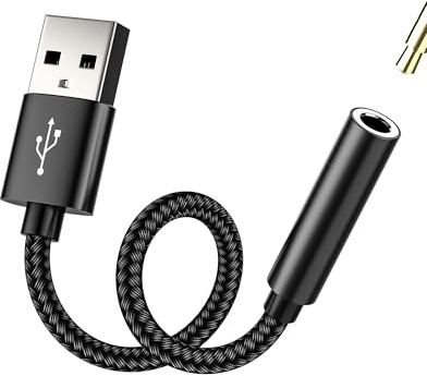 HOYULLI Adaptateur USB vers Jack 3.5mm Audio Carte Son Externe pour Casque Prise HiFi Câble Femelle DAC Microphone Dongle Parleur Ps5 écouteurs Carte Son USB Adaptateur