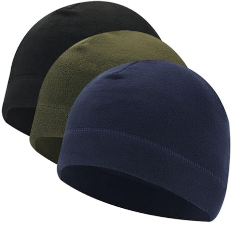 TUONYIS 3 Stück Beanie Mütze für Herren und Damen, Winter Thermo Fleece Laufmütze Beanie Mütze Kopfbedeckung mit Ohrenschützern zum Laufen Skifahren Radfahren (3 Farben)