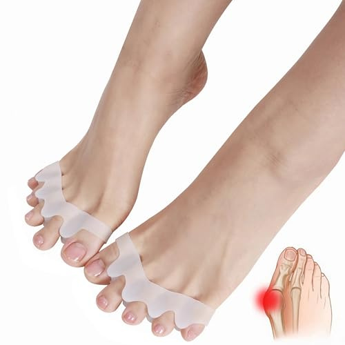 syiyunran Hallux Valgus Corrigerare – vit 2 st Hallux Valgus Corrigerare Hallux Valgus Corrigerare, strumpor avlastning av fottån halkfri hälrem tvättbar unisex korrigering och tåspridare