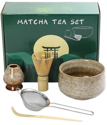 Matcha-set, matcha visp – matcha-startset, 5-delad matcha-skål och visp | Matcha-tillbehör, matcha-tillverkningsset för familj, vänner, hem, dagligt bruk