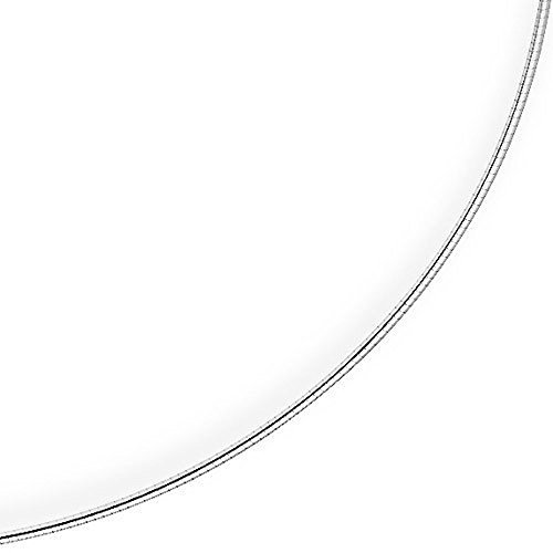 1,2mm Halsreif Omegareif Omegakette Collier 585 Gold Weißgold, rund, 50cm