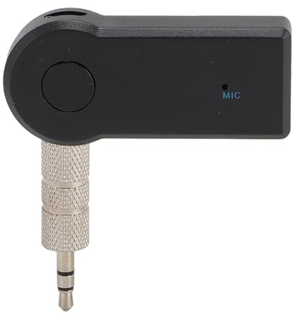 Receptor Bluetooth para Automóvil, Adaptador de Automóvil Bluetooth AUX de 3,5 Mm, Receptor de Audio Inalámbrico de 55 MAh con Micrófono Incorporado, para Automóviles, Parlantes
