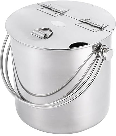 HOLIDYOYO Ice Bucket Lid Handle Stainless Steel Sugar Bucket 2l for Cold Drinks Water Grains Tea