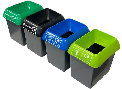 Chabrias 30L 4-Stream Recycling Station, Recycled Plastic, UK Made