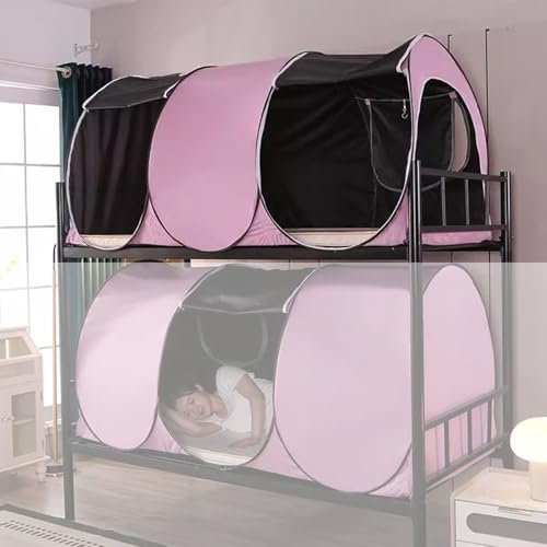Bettzelt, zusammenklappbar, Baldachin für Bett, 90 cm, Kabinenzelt für Etagenbett, Einzelbett, Verdunkelungszelt, lichtreduzierendes Sichtschutzzelt für warme und gemütliche Nacht