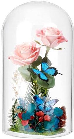 PH PandaHall 17x10cm Cupola di Vetro Campana di Vetro per Candele, Mini Espositore a Cupola per Gioielli Protezione Antica Conservazione Dessert Centrotavola di Natale, Nessuna Base