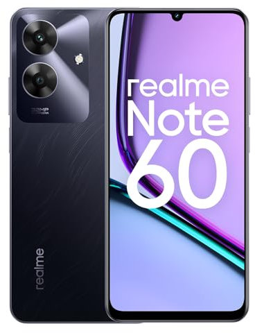 realme Note60 4G Smartphone 4+128GB, Nero Marmo, Schermo 6.74 pollici, Refresco a 90 Hz, Batteria 5000mAh, Fotocamera 32MP, Powerful Octa-core Processor, Protezione ArmorShell, IP64