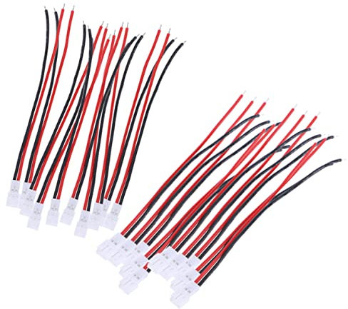 PartyKindom Ph2.0 Ultra Silicone Wire Battery Connector Line for Rc Boat Aircraft High Temperature Resistant 20pcs Male and Female Connectors Set