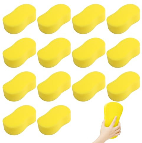 14 Pcs Car Wash Sponge, Sponges For Car Cleaning, Car Cleaning Sponge, Super Absorbent Car Sponge Washing Windows And Anti Scratch Technology For Wheels, Windscreen Bodywork For Car Cleaning (Yellow)