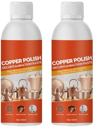 Brass Copper Cleaner Polish Spray, Instant Brass and Copper Tarnish Remover, Metal Cleaner and Rust Remover, for Pots and Pans, Stainless Steel (2)