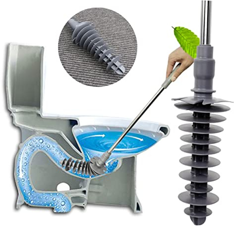 Veemoon Stantuffo per WC Pistone Flessibile con Testa Plastica Ergonomica Rimuovi Intasamenti Facilmente Sturare WC Bagno Design Antipiega per Appendere Resistente alla Corrosione