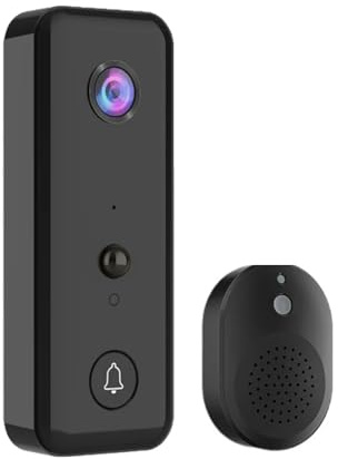 VEKELETE Video Doorbell Camera With Chime Ringer Battery Powered Smart PIR Human Detection 2.4G WiFi 2-Way Video Doorbell(NOT Battery)