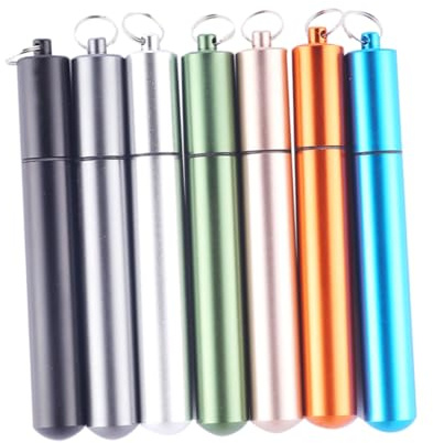 GARIOUANS Pajitas de Acero Inoxidable Reutilizables Plegables Portátiles para Beber con Cepillo de Limpieza Ecológicas y para Viajes y Uso Diario Color Aleatorio