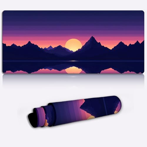 purple mountain reflection Gaming Mouse Pad Non-Slip Rubber Base Pad Office Home Novelty Printed Desk Accessory Laptop Desktop Printed Art Ergonomic 600 * 350 * 4mm