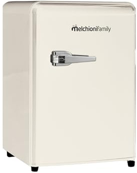 Melchioni Family | Frigorifero Siberia Capacità 45 L, Mini Frigo Vintage Color Panna, con Compressore, Comparto Extra Fresco