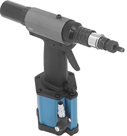 MasYosh Remachadora Neumática, Herramienta Remachadora Hidráulica de Aleación Giratoria de 360° de bajo Ruido con de Eliminación de Ruido Doble, para Remaches M3 a M8 Uso Industrial