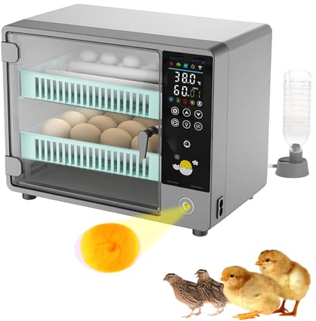 Egg Incubators for Hatching 24 Eggs, Incubator for Eggs Automatic Turning | Temperature Control & Humidity Display, 5 Incubation Modes, Egg incubator for Chicken, Duck, Goose, Quail, Pigeon, Bird Egg