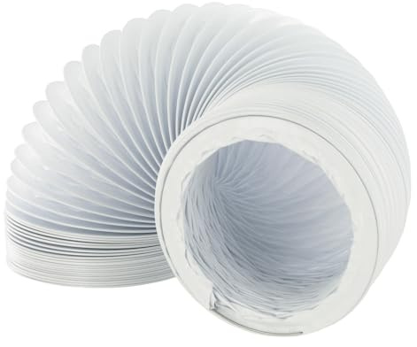Reliapart Universal Flexible PVC Plastic Tumble Dryer Vent Hose Compatible for Electrolux AEG Zanussi 4 Inch 102mm x 6m Length Durable White Ducting Vent Tube Exhaust Hose