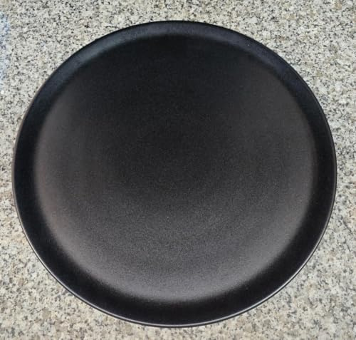 2er Set Pizzateller Schwarz Matt, Steinzeug, Rund, 33 cm Durchmesser | Servierteller für Pizza und Flammkuchen, Spülmaschinenfest, Mikrowellengeeignet