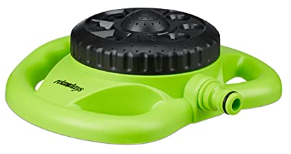 Relaxdays Arroseur de Jardin 8 Modes Buses pulvérisateur 78 m² Zone Irrigation pelouse Gazon, Vert-Noir