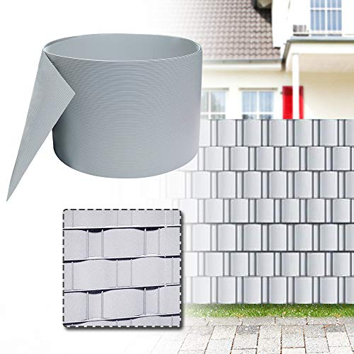 UISEBRT 10 strisce frangivista in PVC rigido per recinzioni da giardino, balcone, antracite, 25 m x 19 cm (grigio)