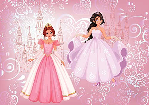 Forwall Fototapete Vlies Tapete Prinzessin Kinderzimmer - Mädchen Moderne Wanddeko Wandtapete für Kinder 12529V8 368cm x 254cm