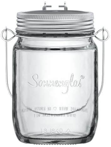 SONNENGLAS Mini 250ml | Original Solarlampe/Solar-Laterne im Einmachglas aus Südafrika (inkl. USB) | warmweiß | Fair Trade |Bekannt aus Pro7 Galileo