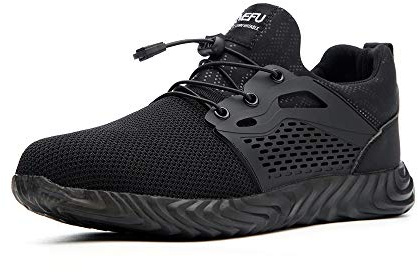 Arbetsskor för män och kvinnor, sneakers, säkerhetsskor, stålhätta, sneakers med skydd, sportiga, nät, lätta vandringsskor, svart, blå, grå, grön, rosa, EU35 - EU48, 44 EU