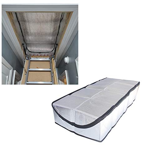 Attic Stairway Insulation Cover - Premium Energy Saving Attic Stairs Door Ladder Insulator Pull Down Tent with Zipper 25 in x 54 in x 11In (Attic Cover)