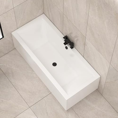Amaze 1800 x 800mm Designer Acrylic Double Ended Bath Straight Bathroom Bathtub